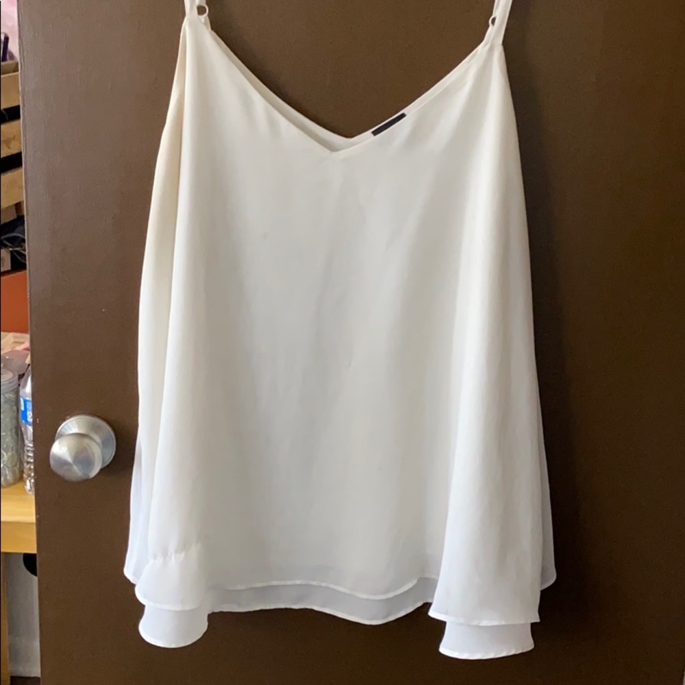 White silky tank top